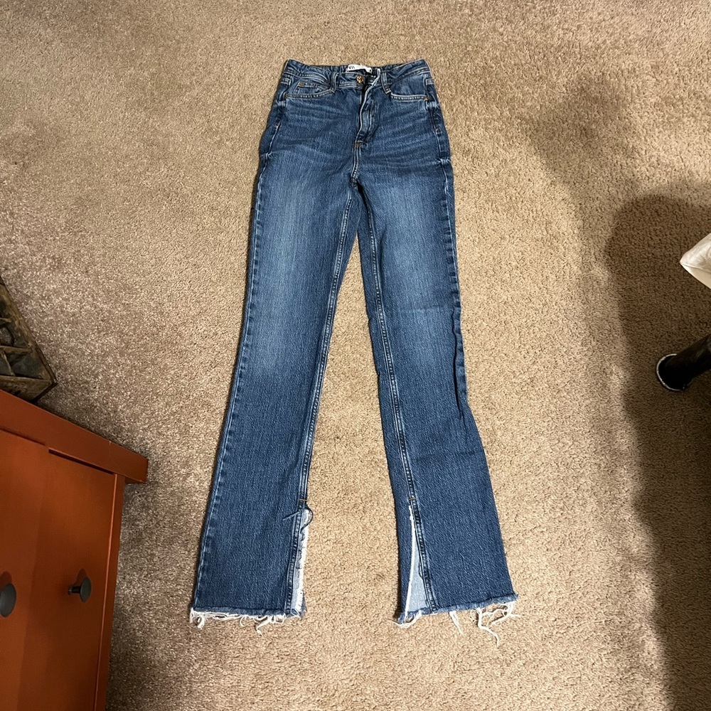 Zara high rise slim fit flared Jean